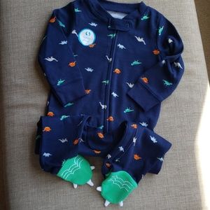 Dino Jammies with cute foot and bum details